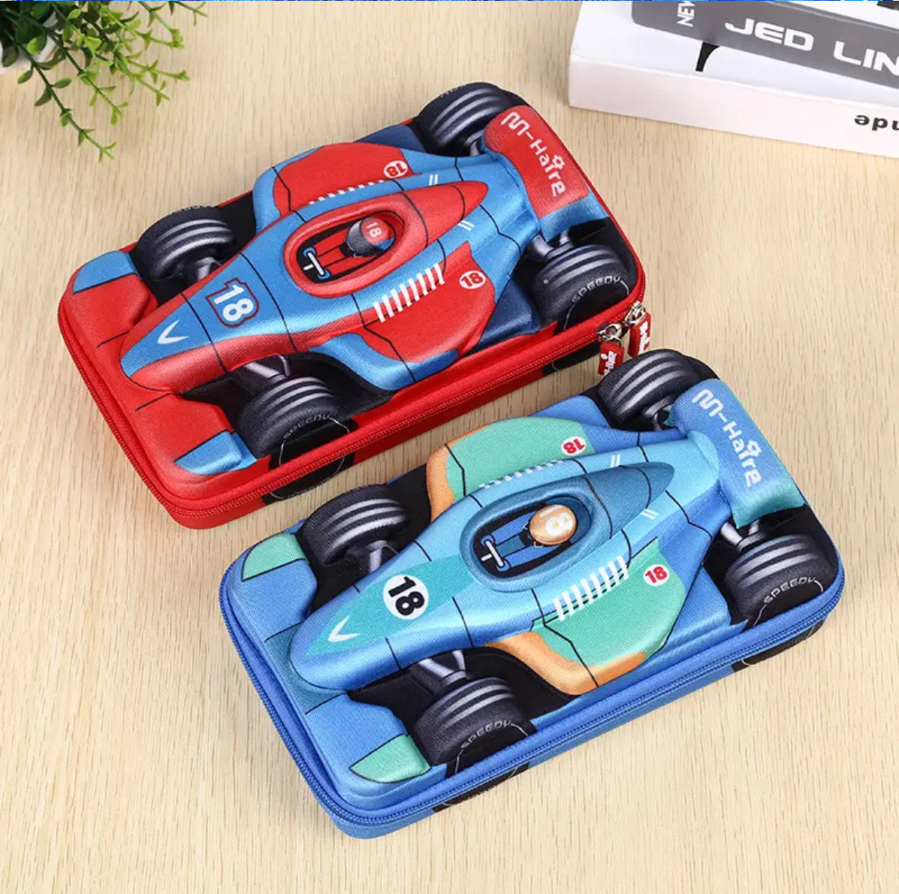 Car and Bike Shaped Pencil Pouches for Boys
