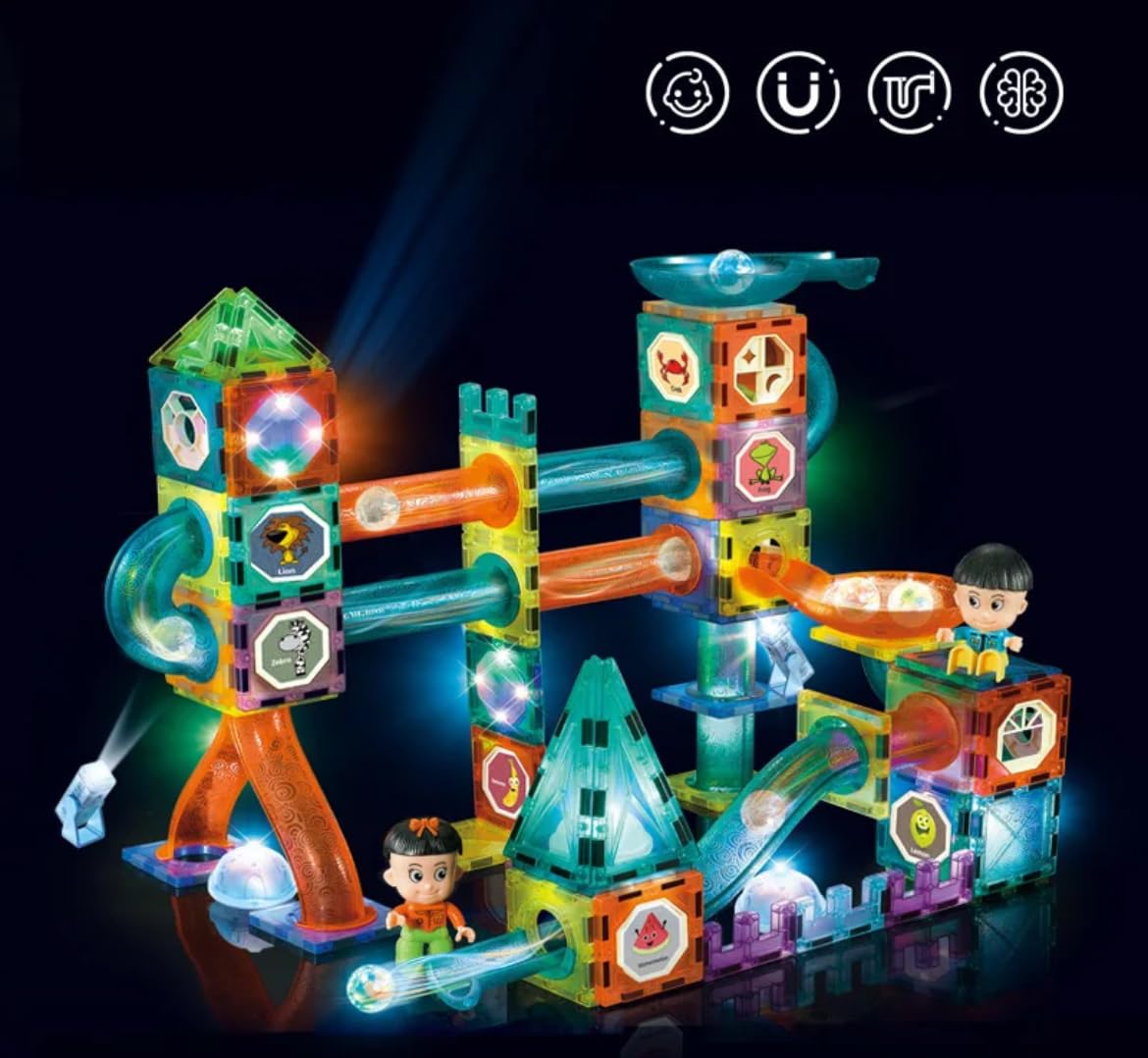 150pcs Educational Luminous Magnetic Building Tiles and Balls (STEM)