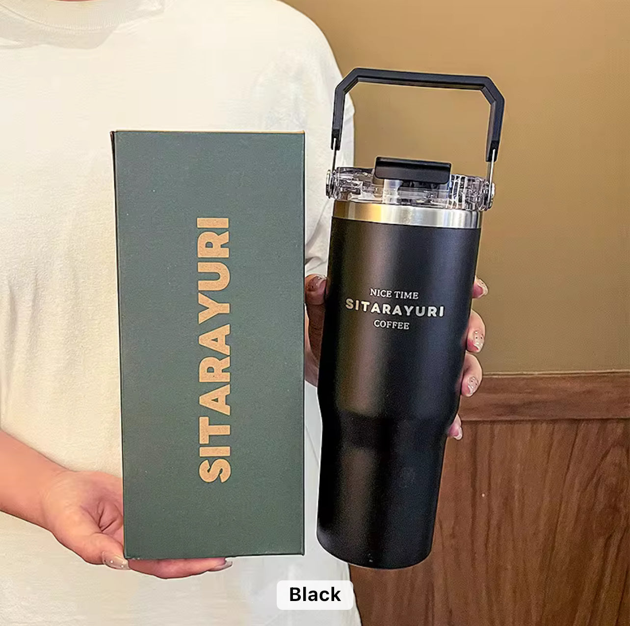 Sitarayuri Flip Straw Premium Tumbler - Spill Free | 900ml