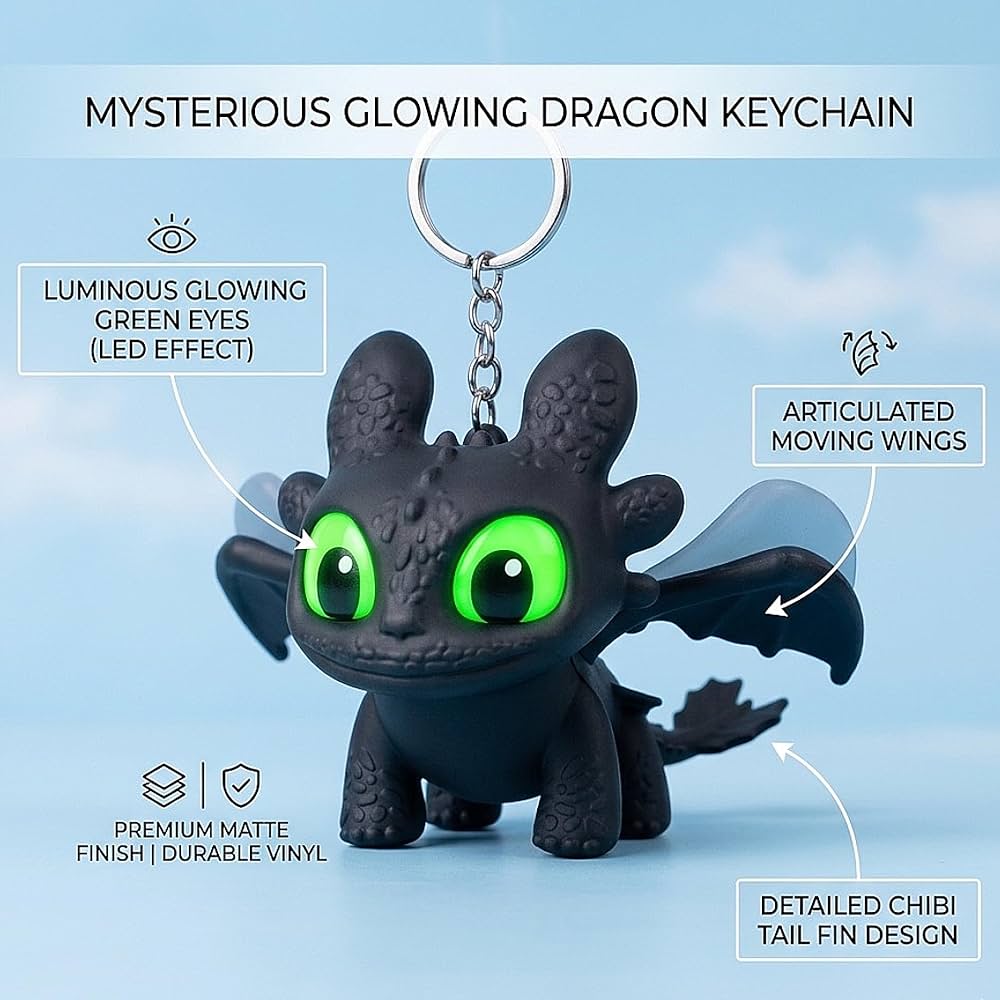 Mini Glowing Dragon - Trendy Keychain