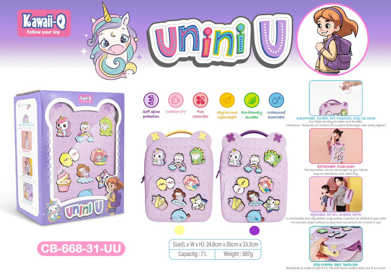Unicorn Backpack - Crocs Style with Jibbitz
