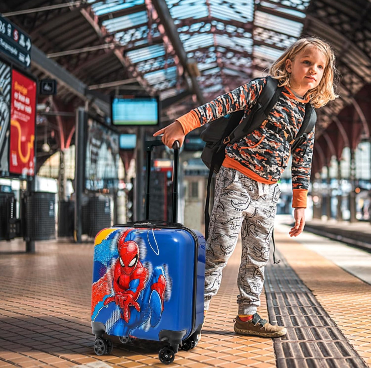 Kids 3D Trolley Bags : Big Size with Security Locks