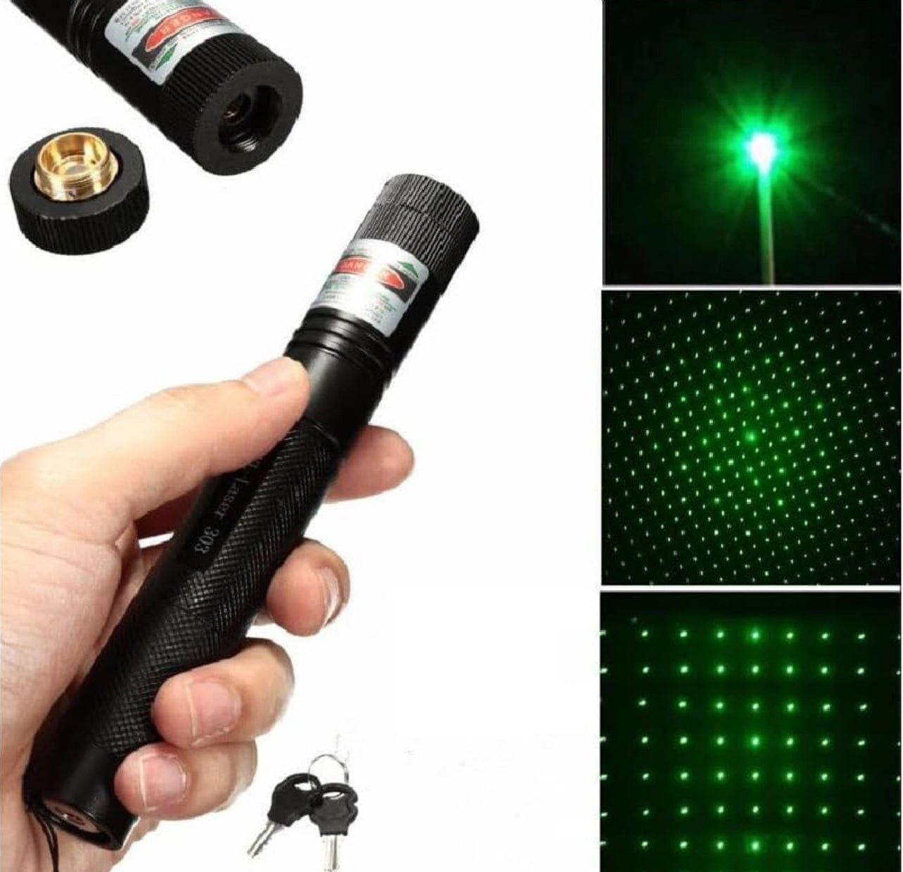 Green Laser Pointer Adjustable Focus Laser Light with Star Head