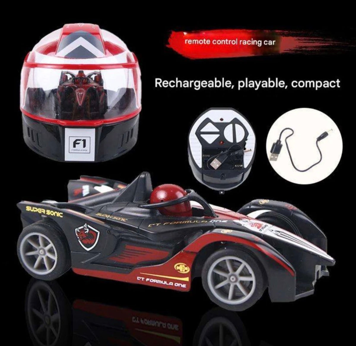 F1 - R/C Car with Helmet Storage Box