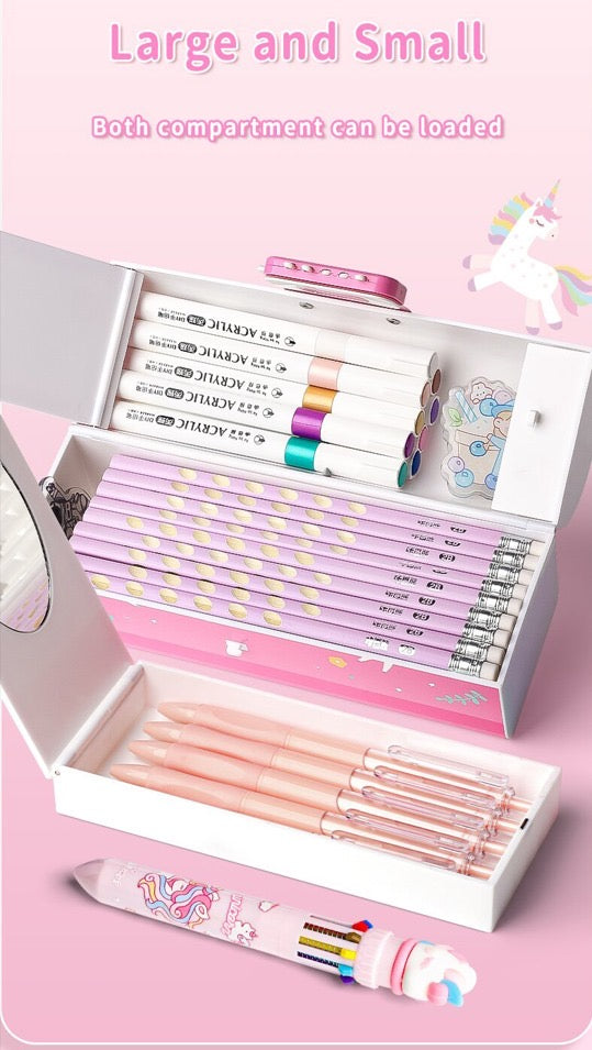 Kawaii Secret Box - Cute Unicorn Pencil Box with Dual Locks !!