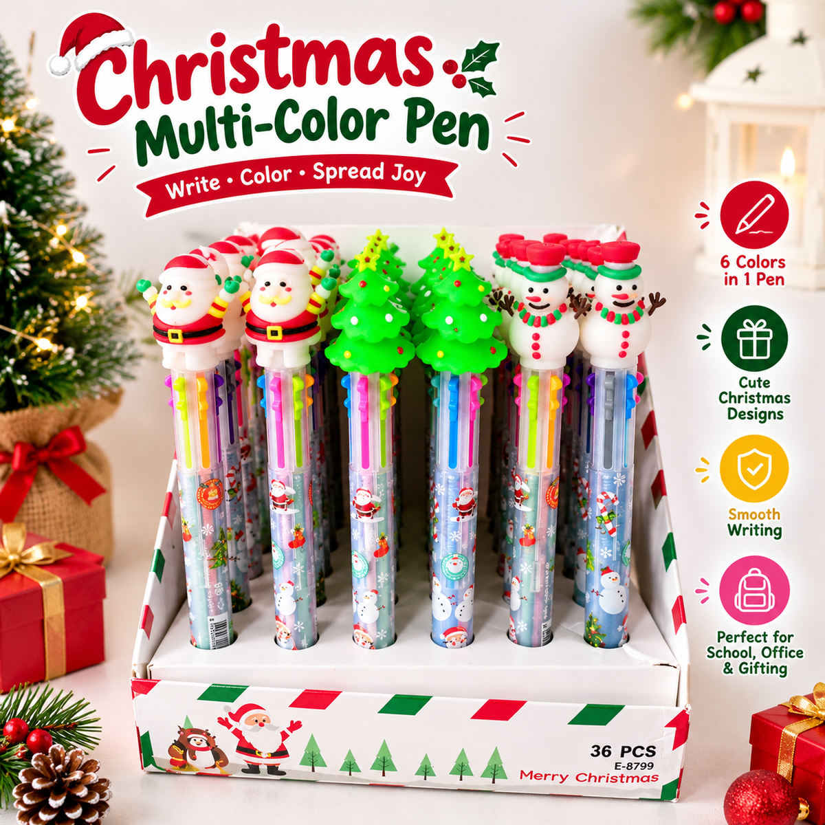 Christmas - 6 in 1 Transparent Pen