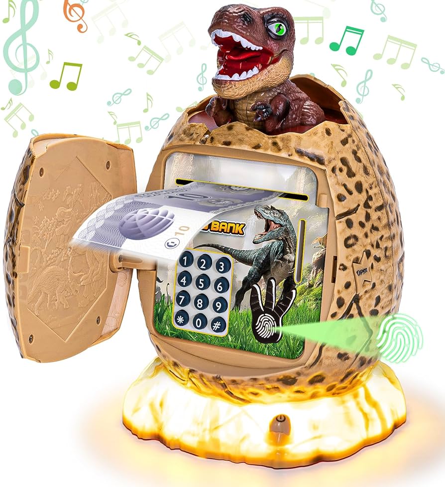 Big Dinosaur Piggy Bank | With Electronic Fingerprint & Password