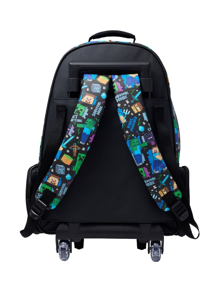 Smiggle - 18” Minecraft Black Trolley Backpack