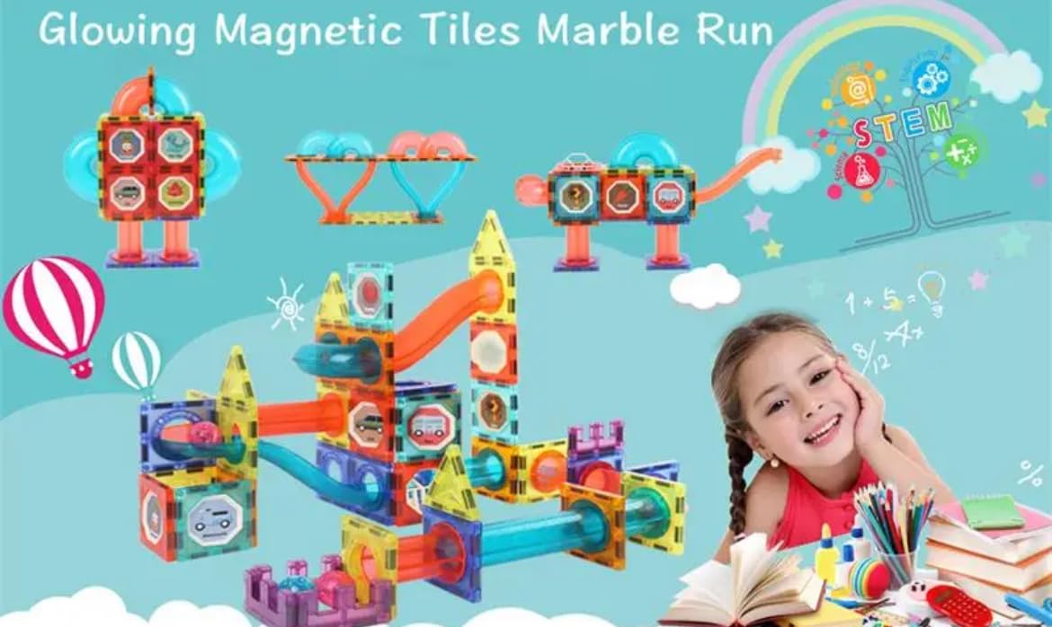 150pcs Educational Luminous Magnetic Building Tiles and Balls (STEM)