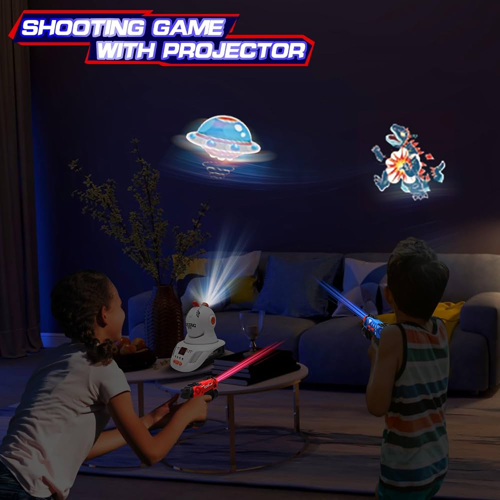 Infrared Laser Tag Set with Projector - 2 Player Infrared Mini Laser Tag Guns for Kids