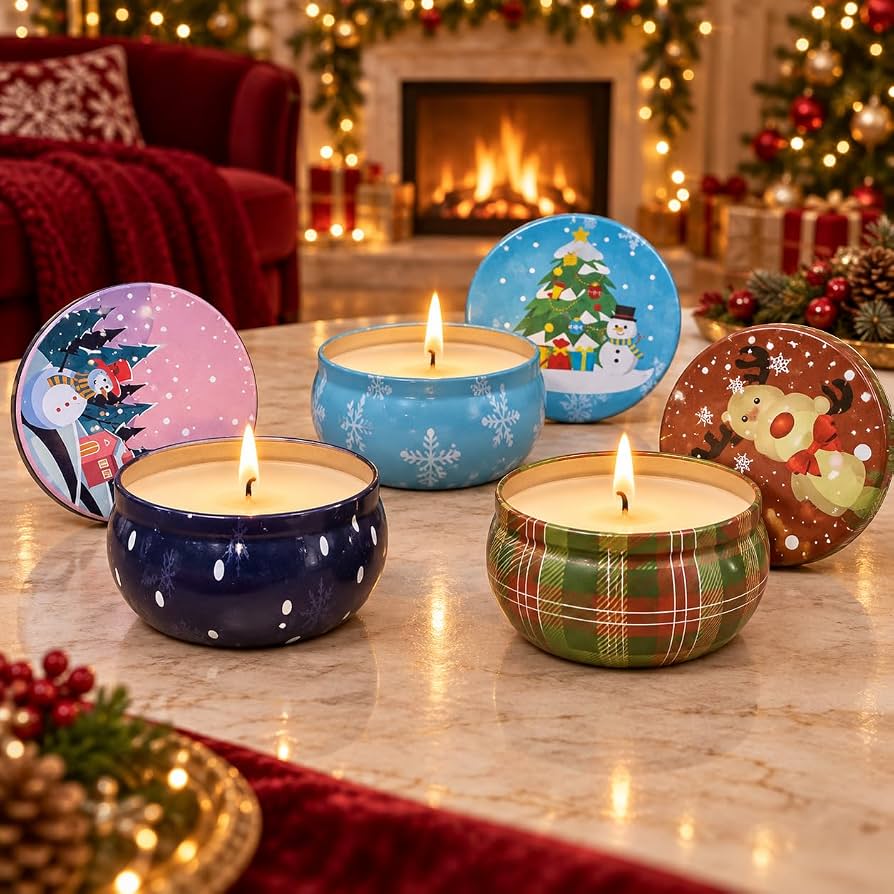 Christmas - 4pcs Scented Candles Gift Set