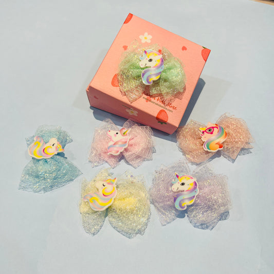 Cute Unicorn Hairbow Hairpin (1pcs)