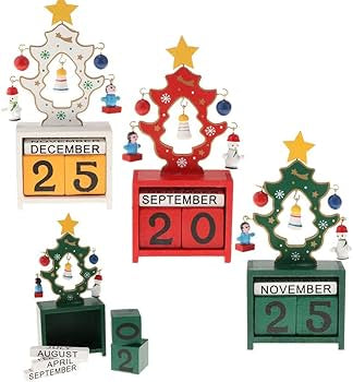 Christmas Wooden Advent Calendar with Number Blocks