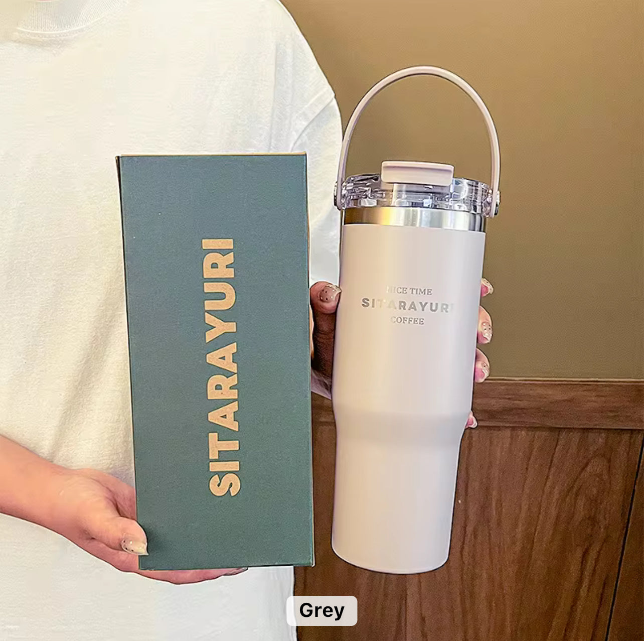 Sitarayuri Flip Straw Premium Tumbler - Spill Free | 900ml