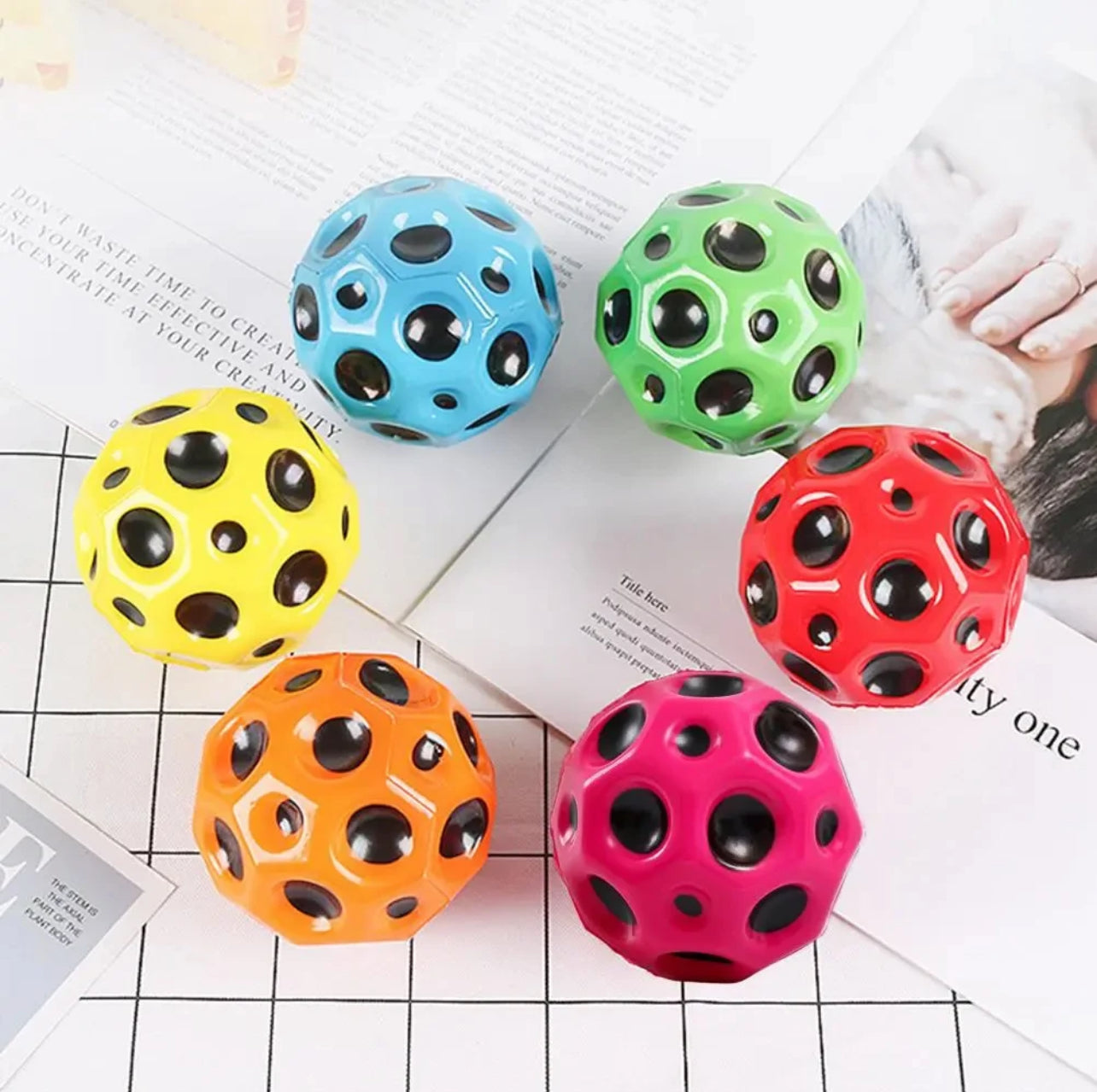 Moon Ball Bouncy Coral Ball Anti Stress Ball (Pack of 1 - Multicolor)