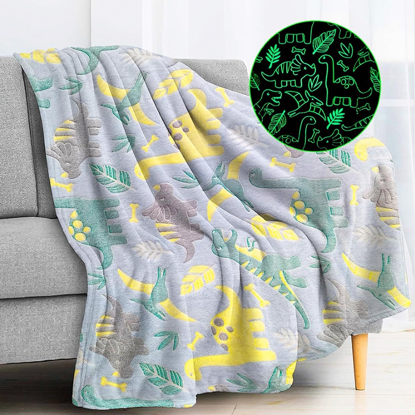 Super Soft Cozy Furry Big Blanket - Glow in The Dark (5ft x 6ft) de