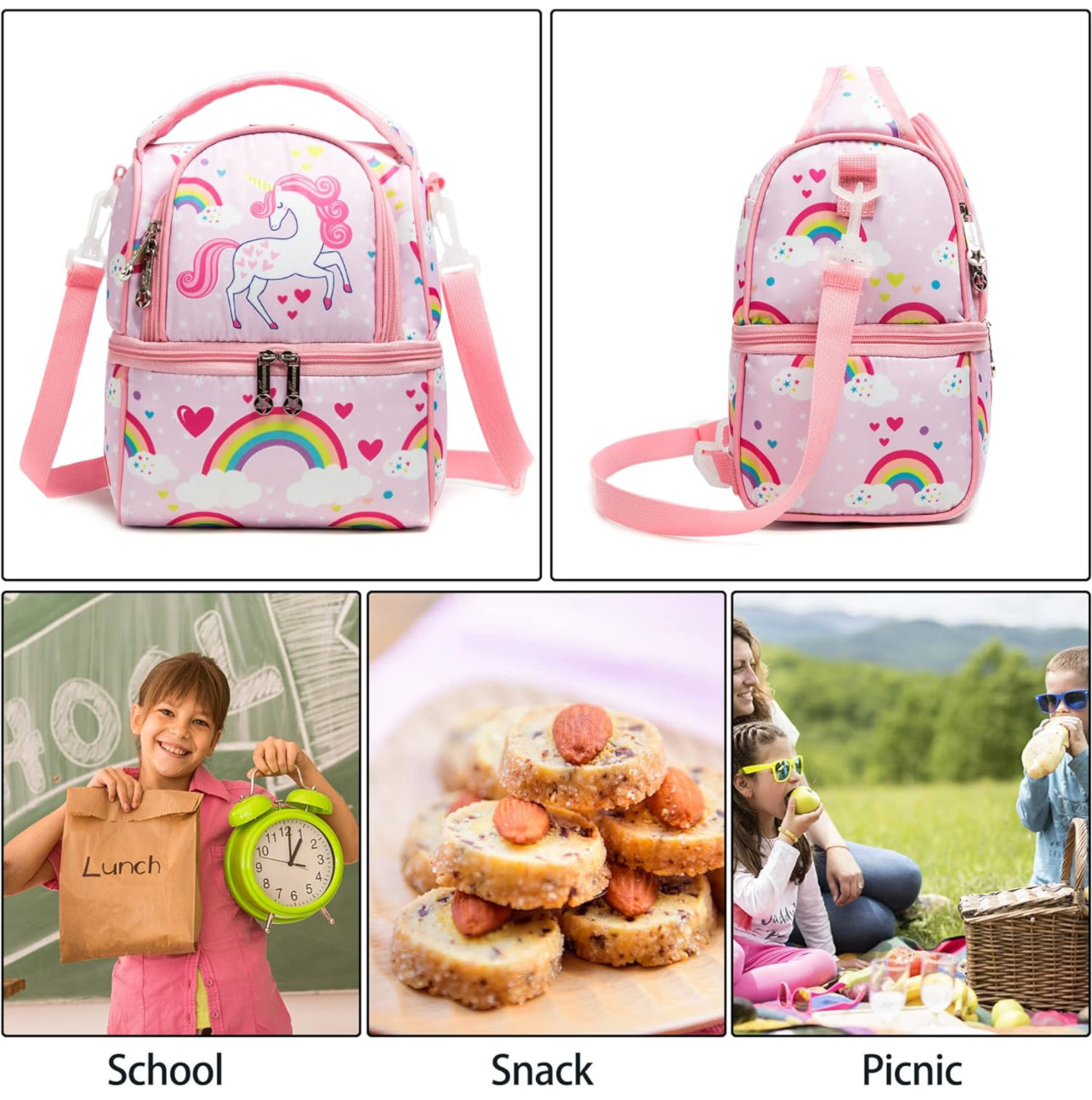 Cooler Bento Lunch/Picnic Bag - Big Two Compartments | Insulated