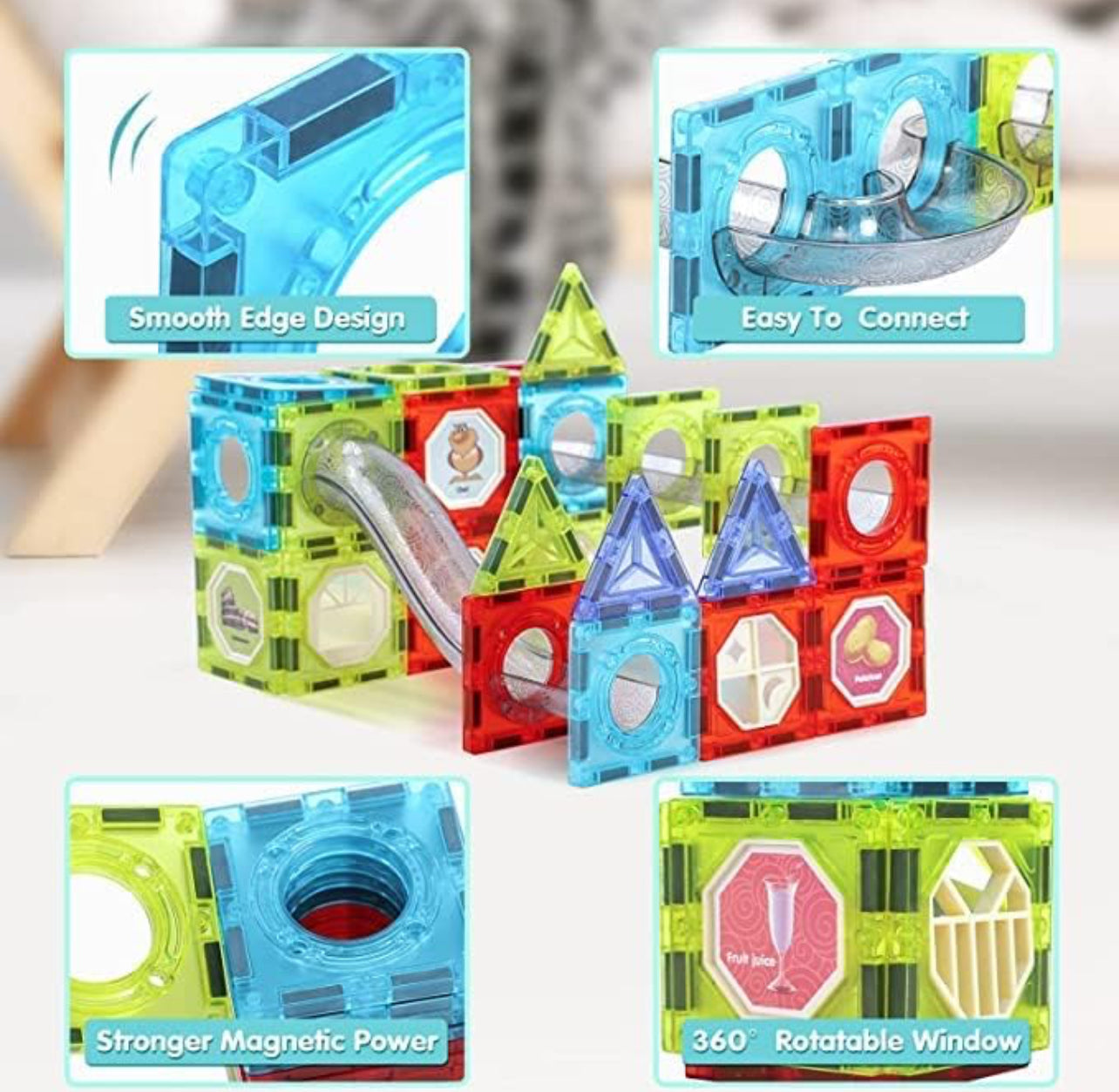 120pcs Magnetic Animal Park | Marble Run | Tiles