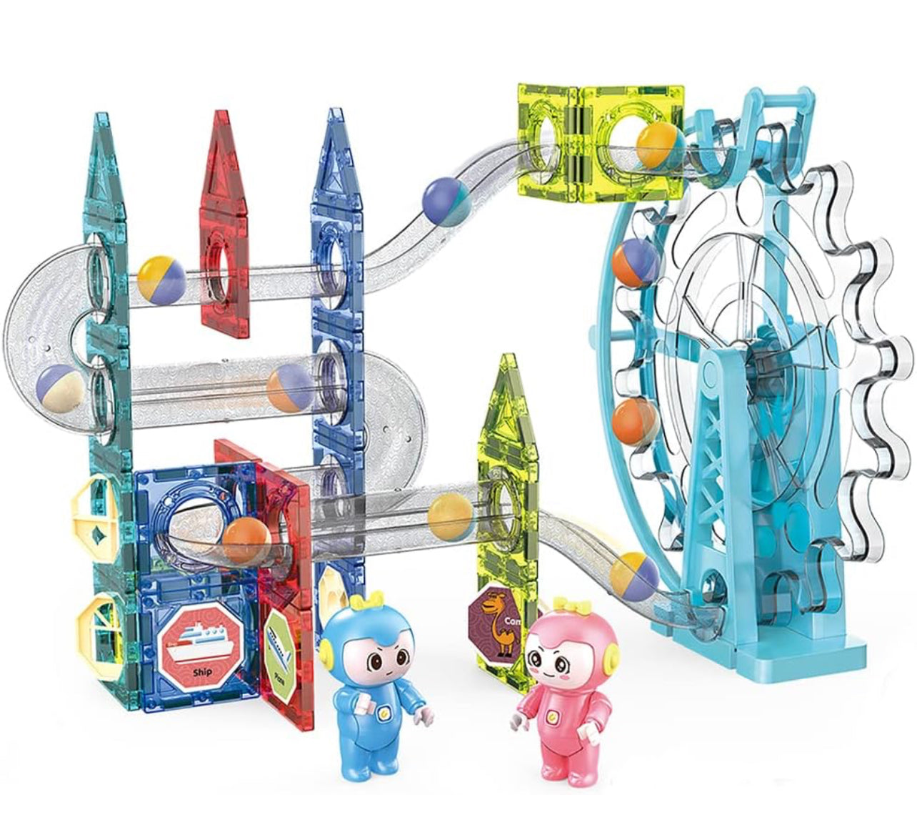 120pcs Magnetic Animal Park | Marble Run | Tiles
