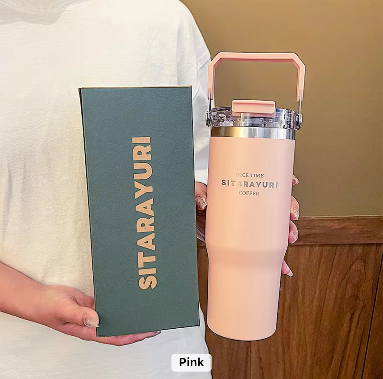 Sitarayuri Flip Straw Premium Tumbler - Spill Free | 900ml
