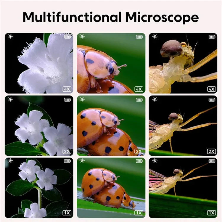 Kids Digital Microscope - 2000x Magnification, HD Display