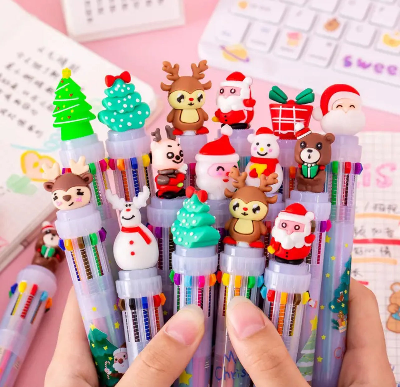 10 in 1 Christmas Gel Pens : Fun and Vibrant Writing