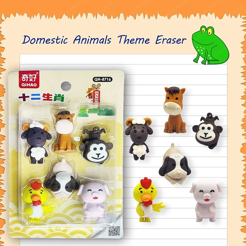 3D Animals Eraser Set