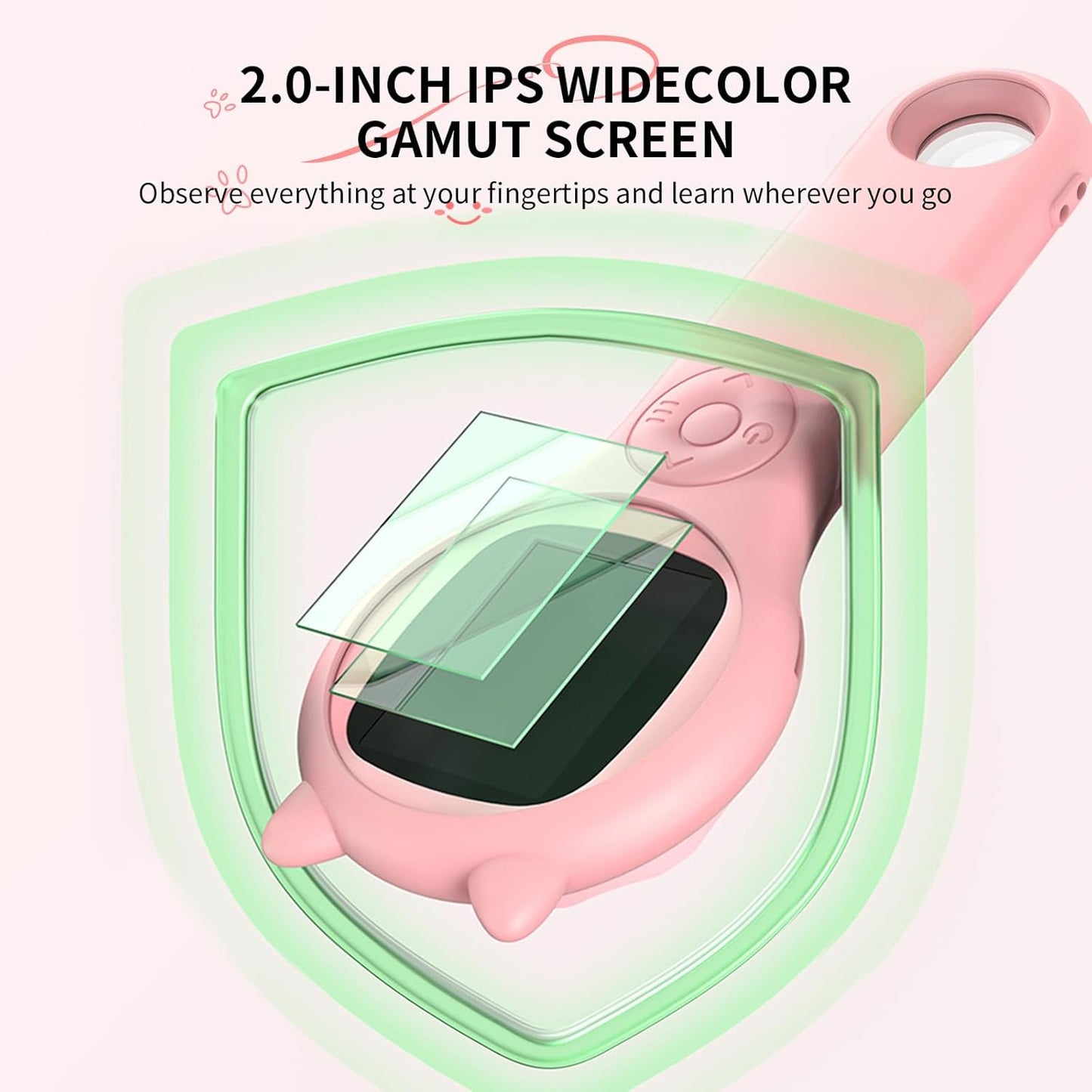 Kids Digital Microscope - 2000x Magnification, HD Display