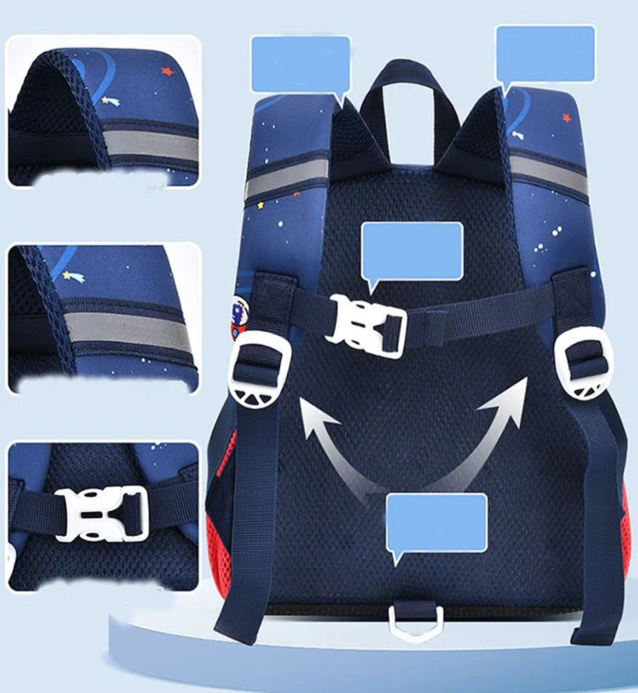 3D Rocket Design Backpack for Kindergarten Kids