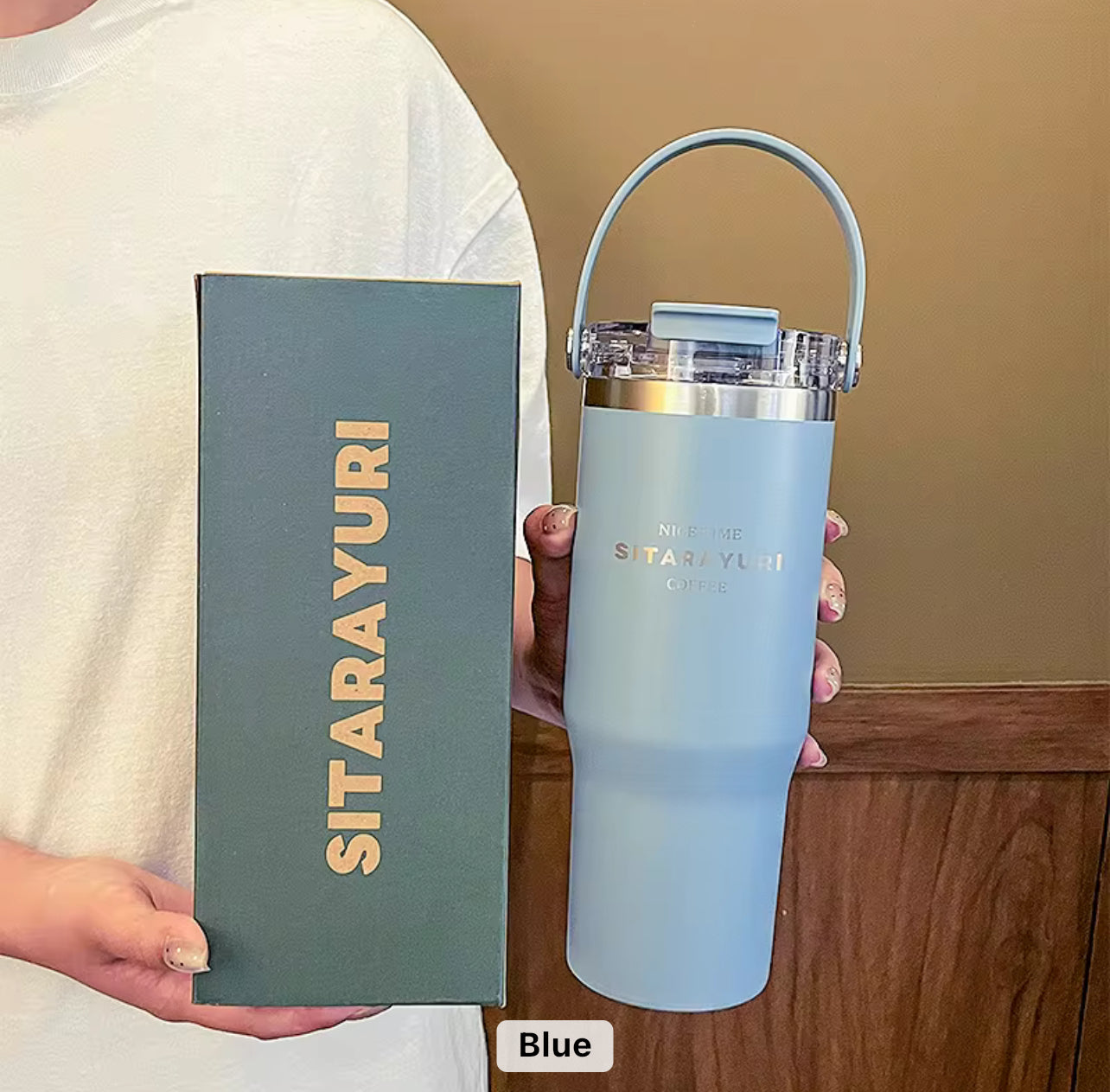 Sitarayuri Flip Straw Premium Tumbler - Spill Free | 900ml