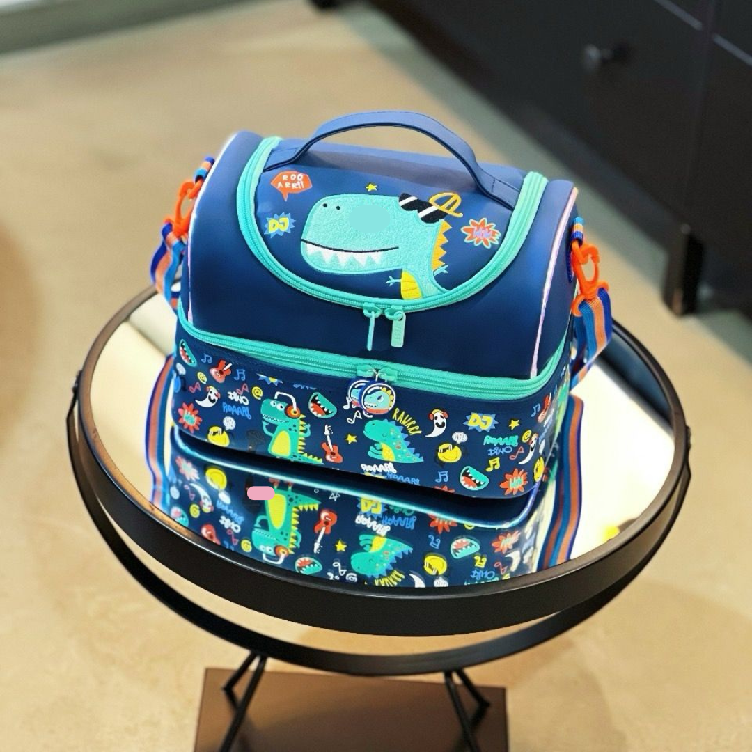 Multipurpose Double Decker Insulated Bag For Kids - Luxury Quality