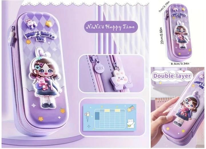 3D Double Layered Pencil Case