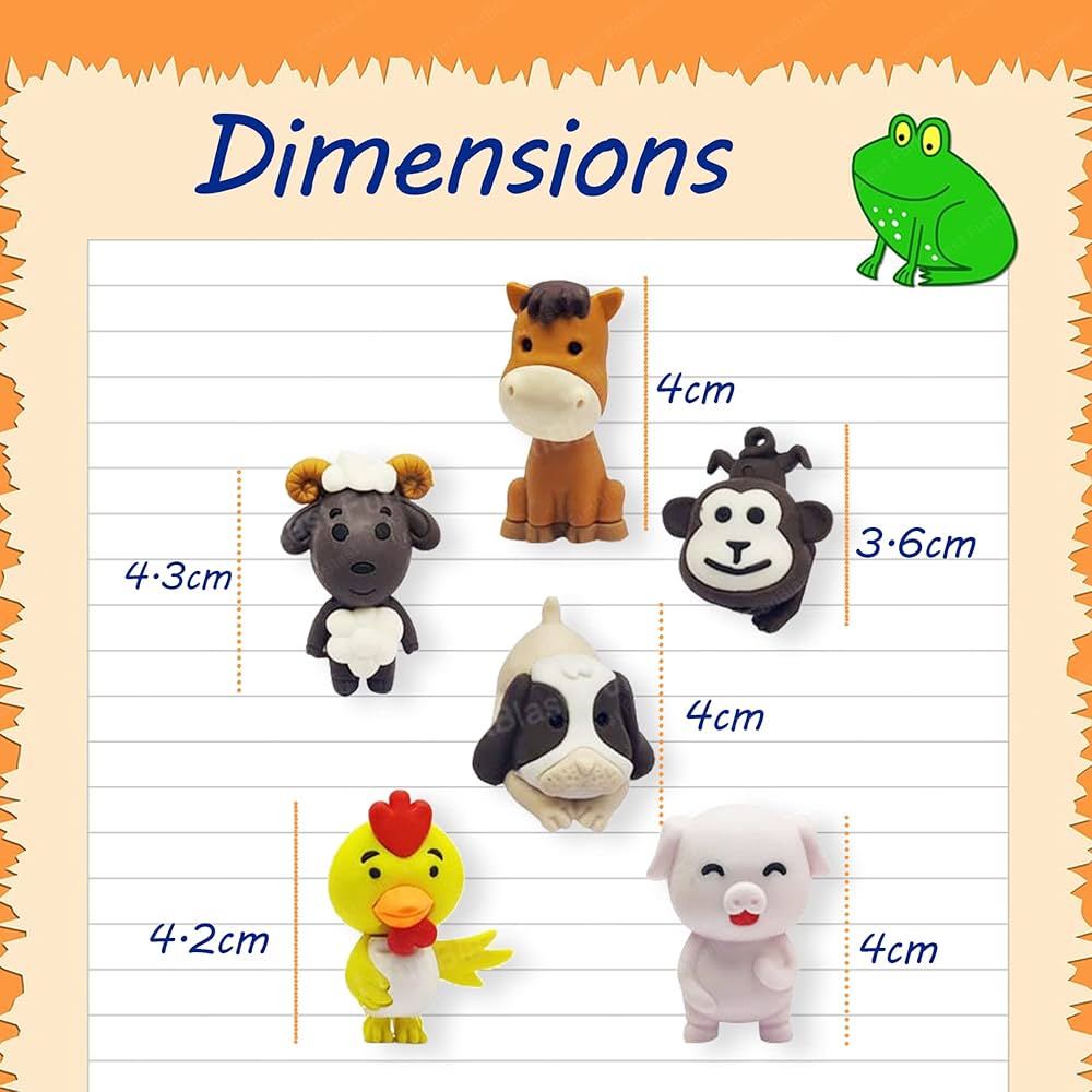 3D Animals Eraser Set