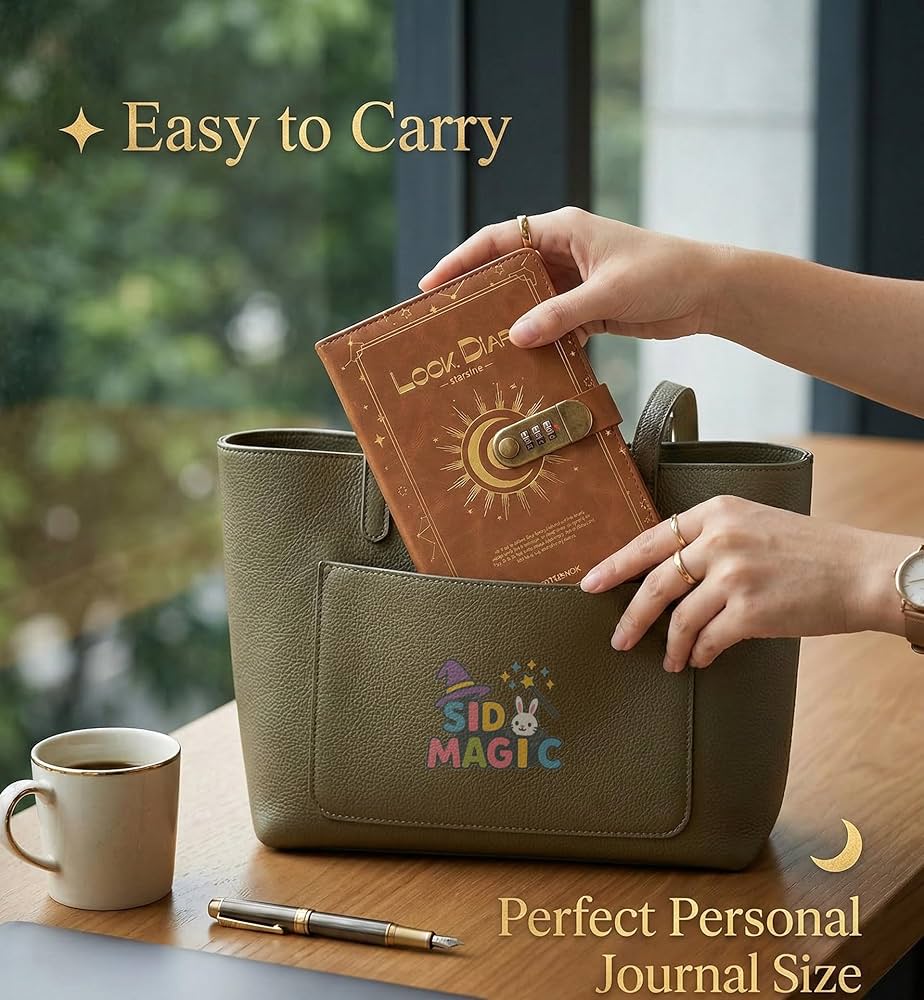 Starshine Lock Diary: Premium Hardcover Journal with Combination Lock & Gold Design