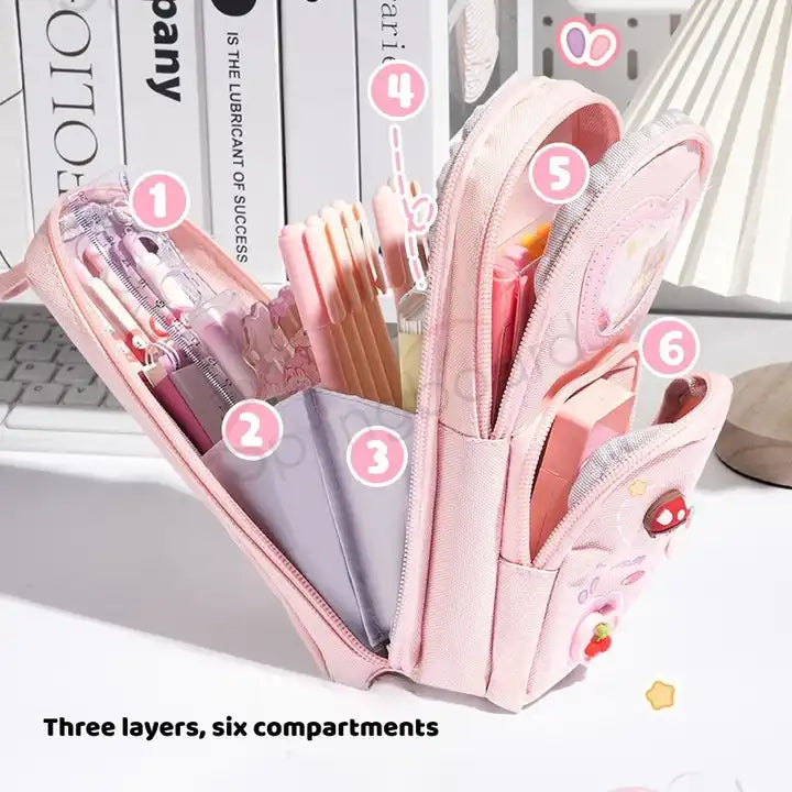 School Bag Shape Kawaii Pencil Pouch