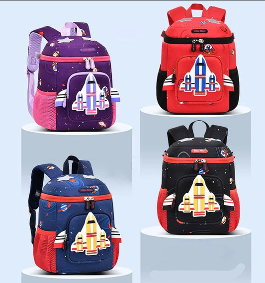 3D Rocket Design Backpack for Kindergarten Kids