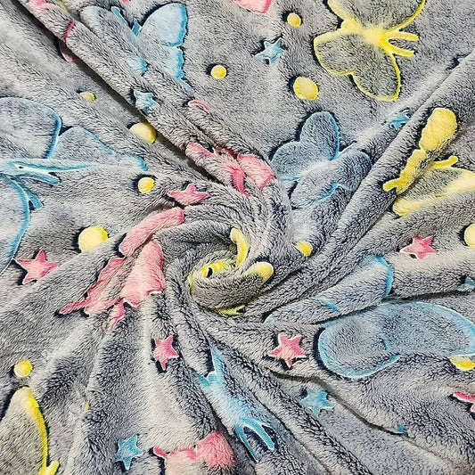 Super Soft Cozy Furry Big Blanket - Glow in The Dark (5ft x 6ft) de