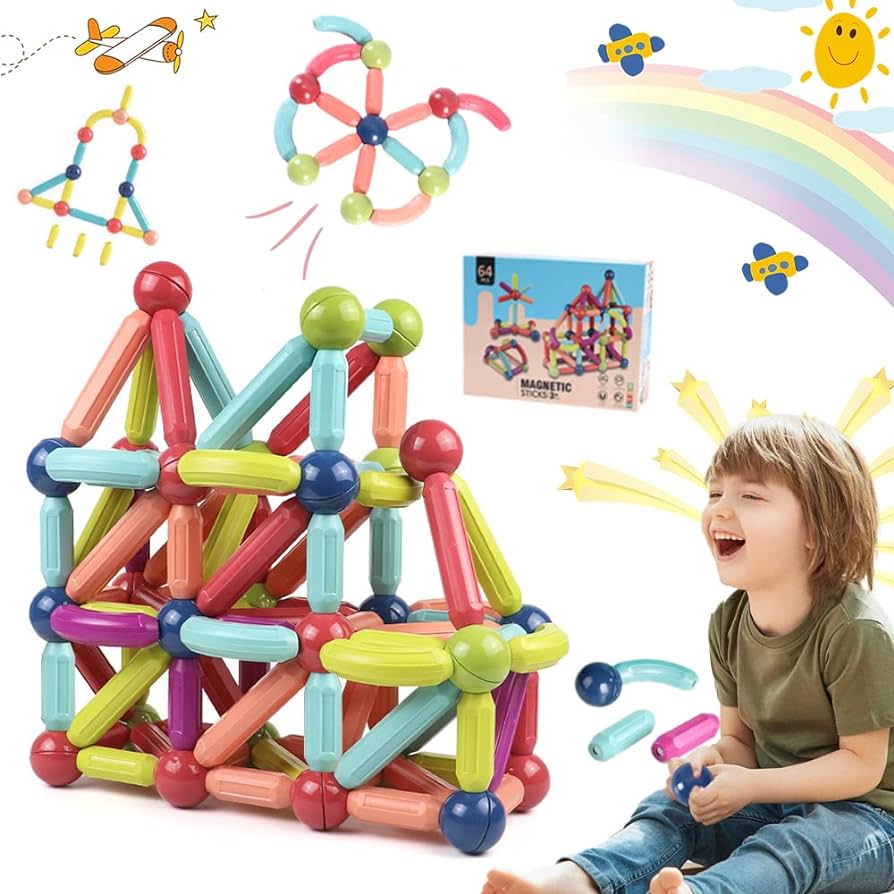 64pcs Magnetic Sticks and Balls Set | STEM | Educational