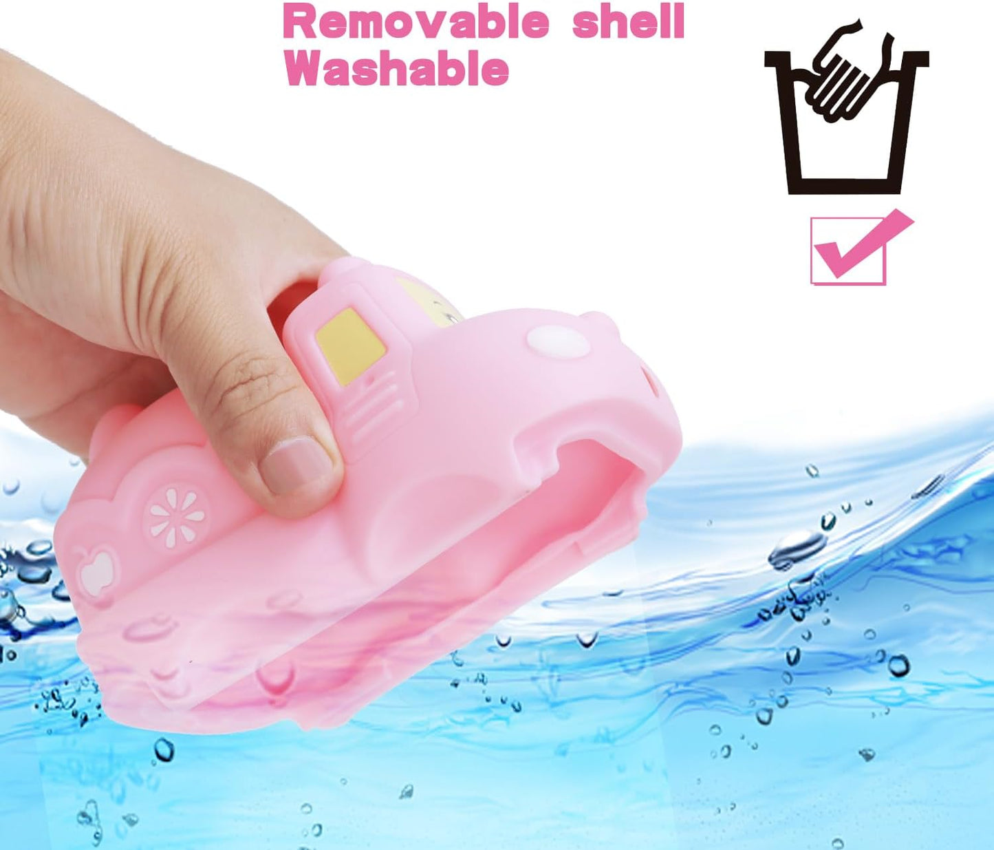 RC Vinyl Car with Music and Lights, Washable & Detachable Body