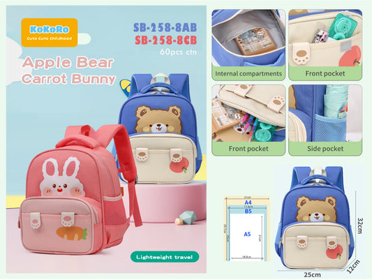 Bear & Bunny - Premium Backpack for Preschool