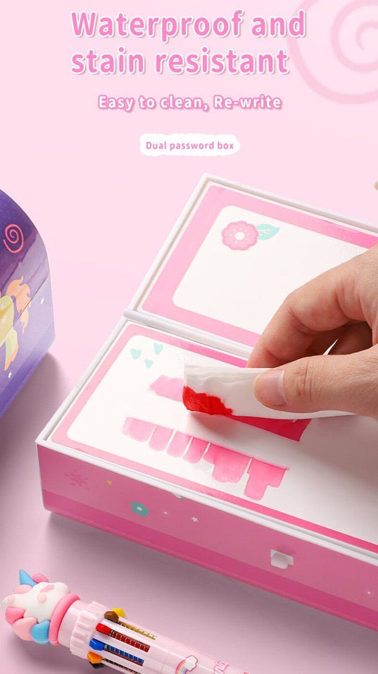 Kawaii Secret Box - Cute Unicorn Pencil Box with Dual Locks !!