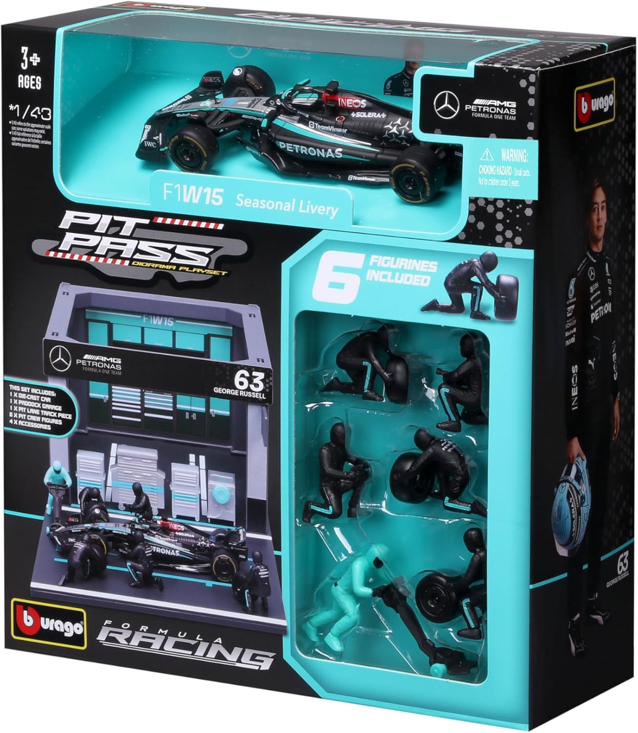 Bburago - F1 Pit Stop Mercedes W15 Pit Pass