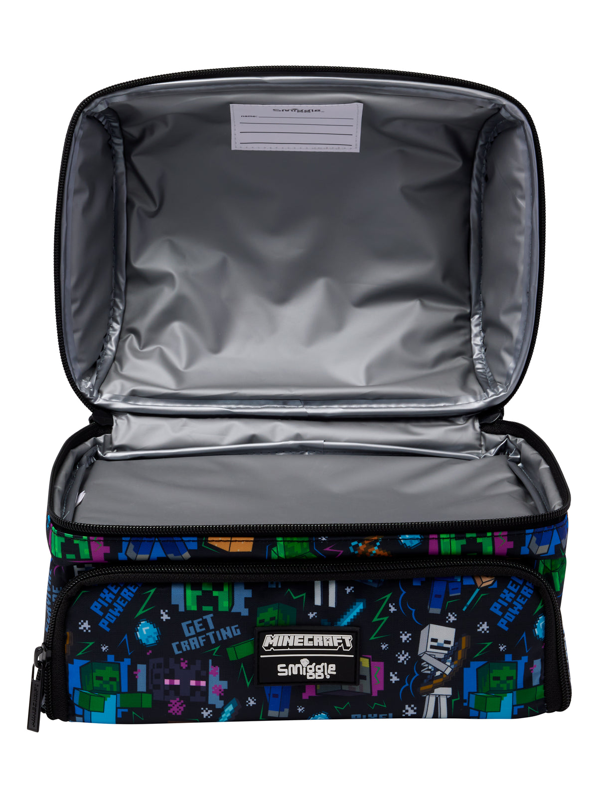 Smiggle x Minecraft Black - Double Decker Lunch Bag