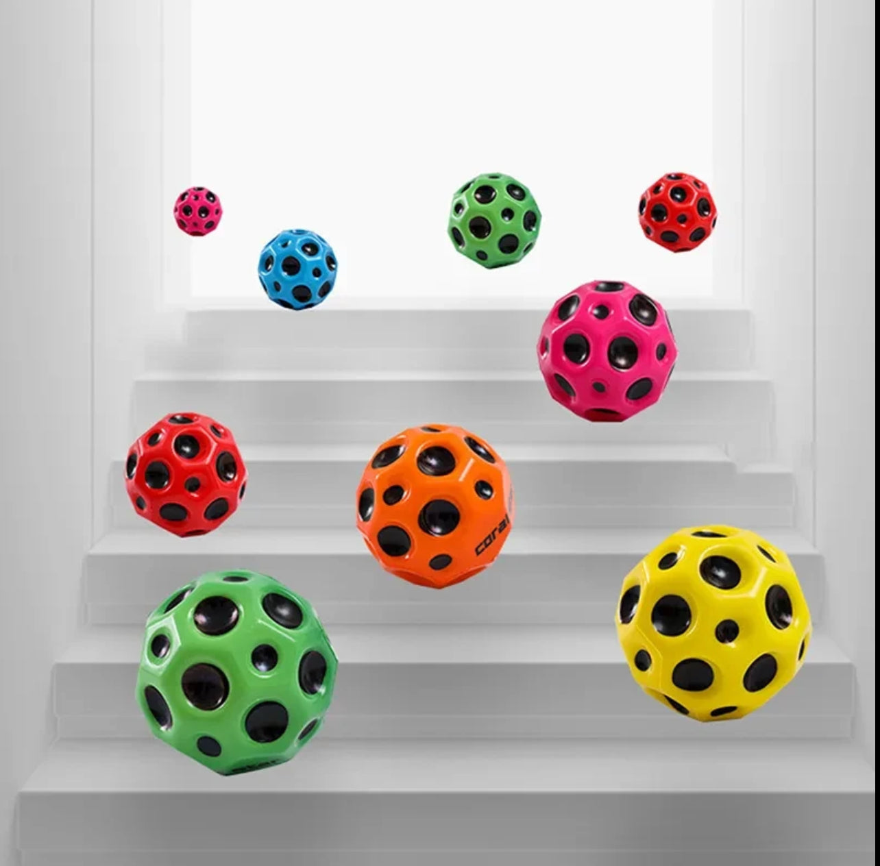 Moon Ball Bouncy Coral Ball Anti Stress Ball (Pack of 1 - Multicolor)