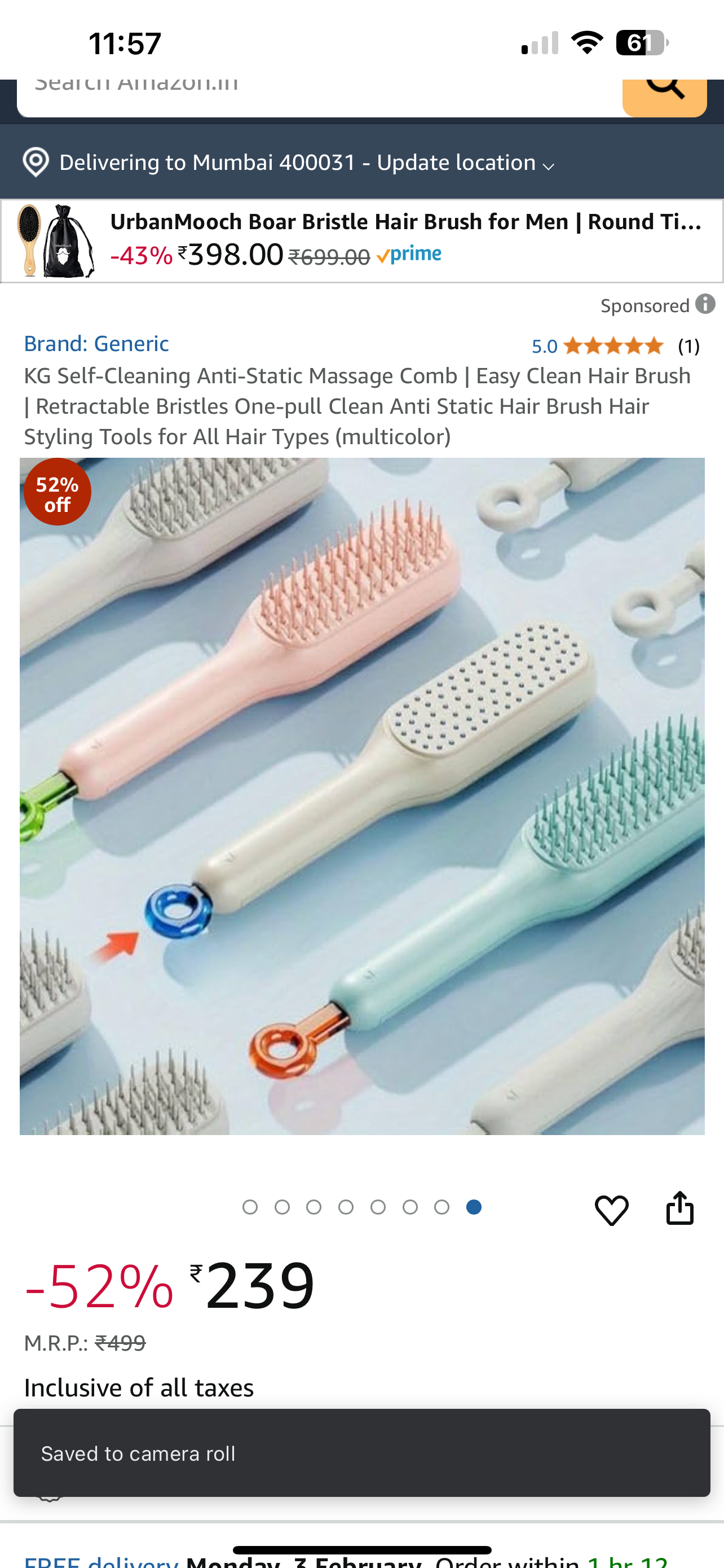 Self Cleaning Comb