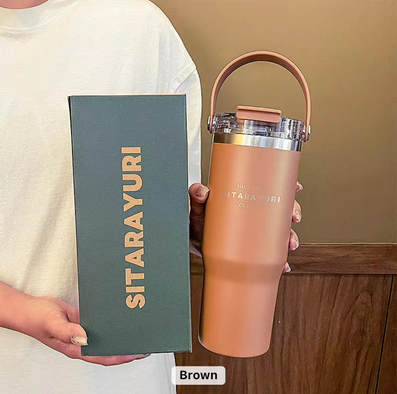 Sitarayuri Flip Straw Premium Tumbler - Spill Free | 900ml
