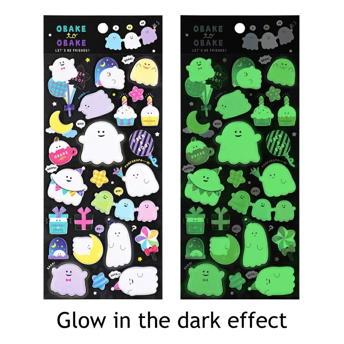 3D Puffy - Glow in Night Stickers
