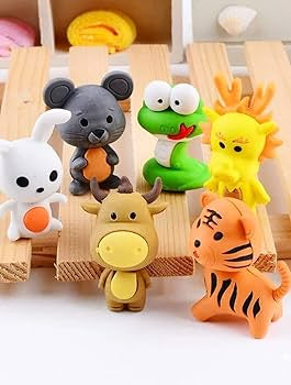 3D Animals Eraser Set