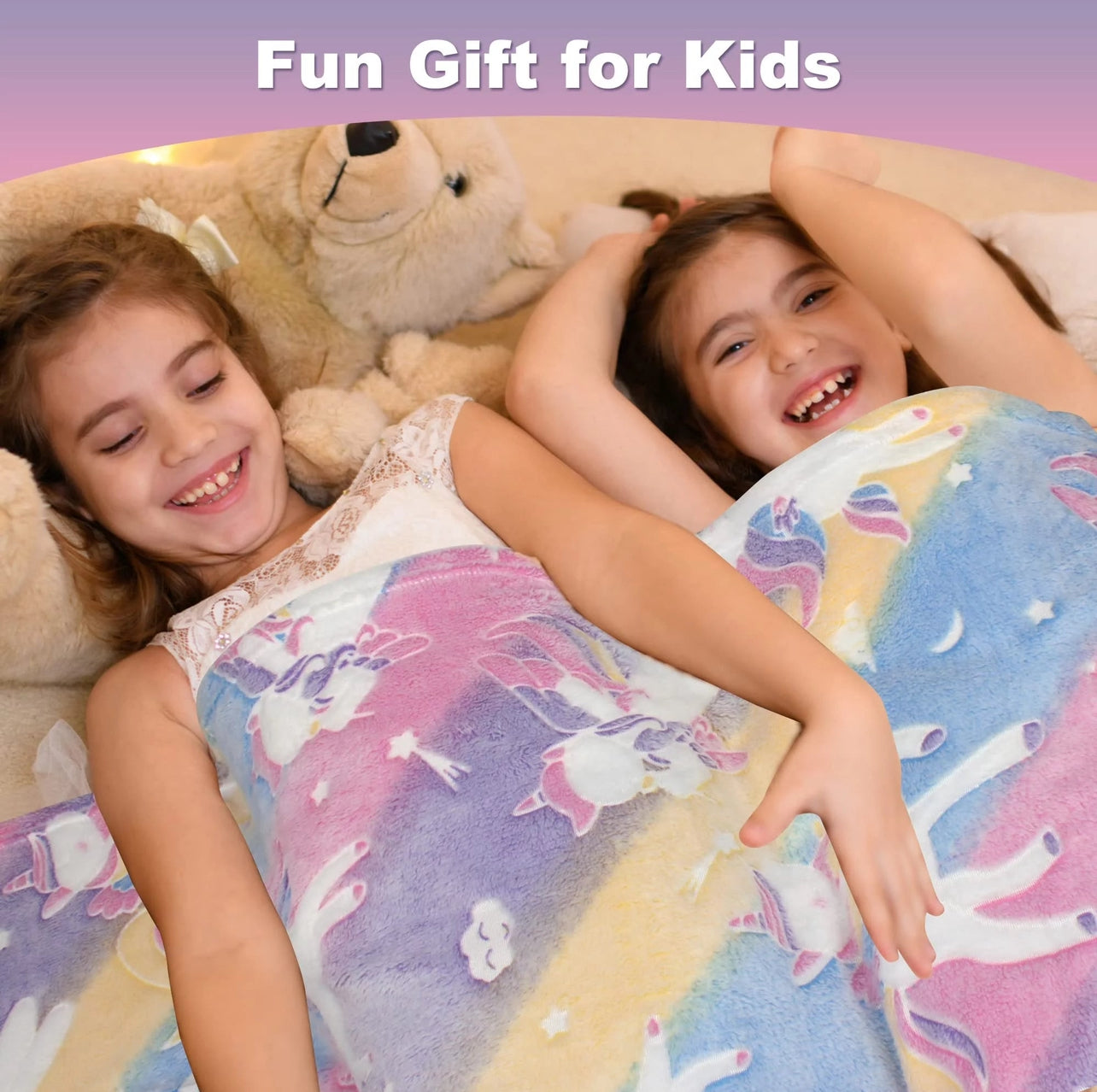 Super Soft Cozy Furry Big Blanket - Glow in The Dark (5ft x 6ft)