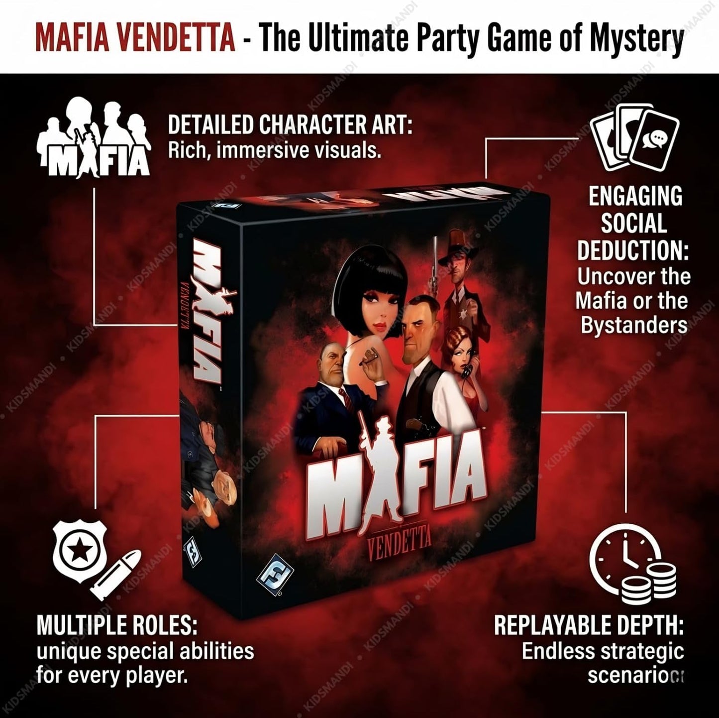 Fantasy Flight Games Mafia Vendetta, Strategy Card Board Game